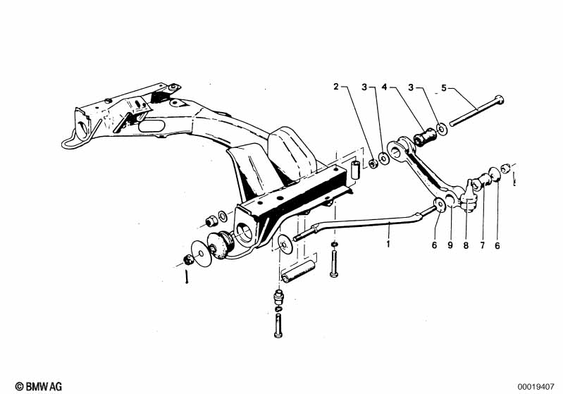 Front axle support/wishbone