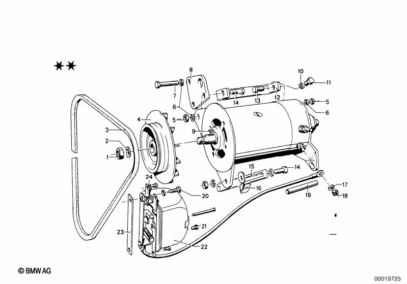 Alternator, individual parts