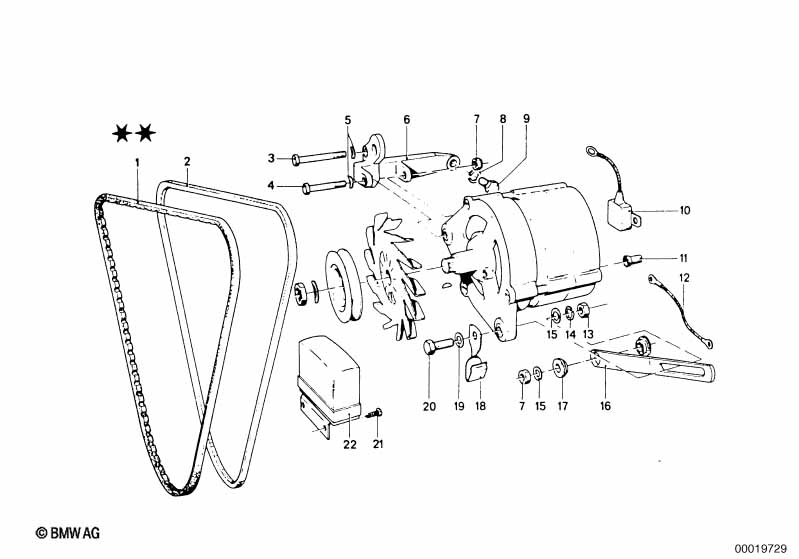Alternator, individual parts