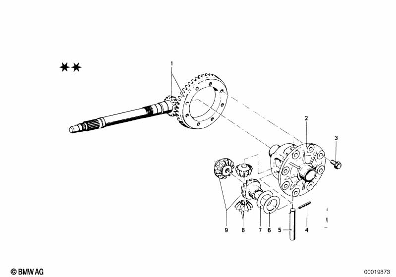 Differential-crown wheel inst.parts