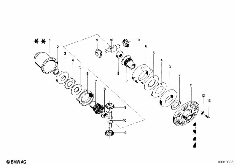 Limited slip diff.unit-single parts