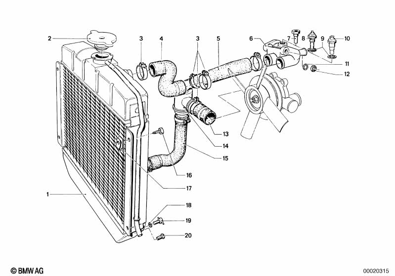 Cooling system - water hoses