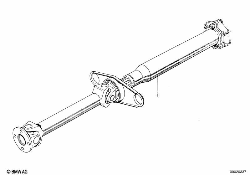 Drive shaft,univ.joint/center mounting