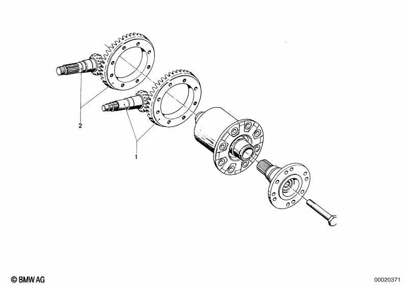 Differential-crown wheel set