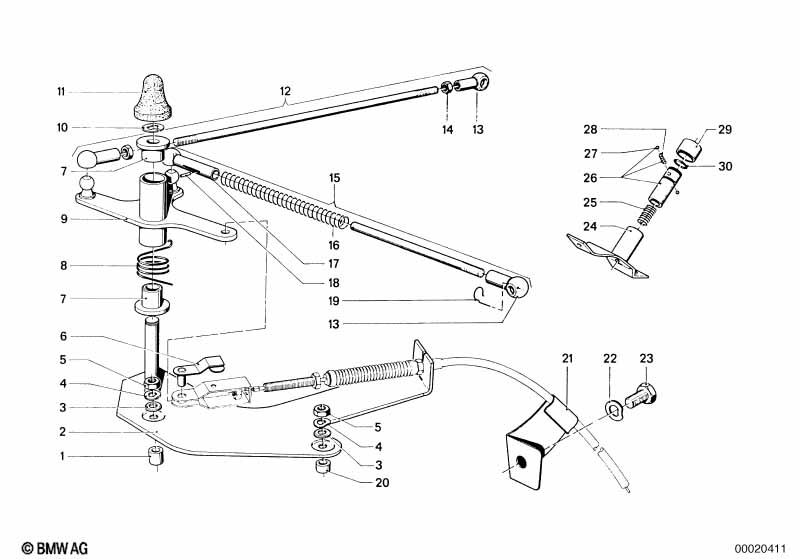 Accelerator pedal/rod assy