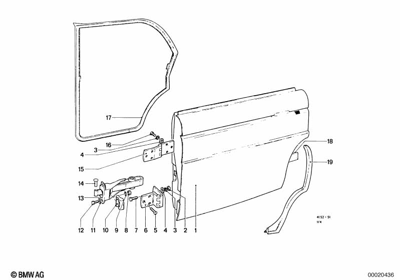Rear door - hinge/door brake
