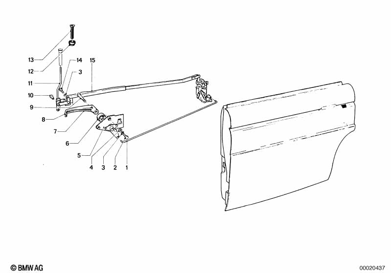Rear door - hinge/door brake