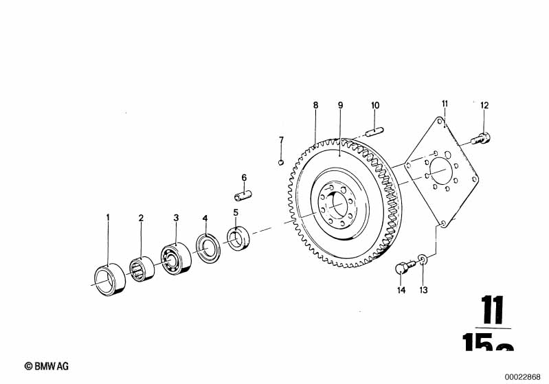 Crankshaft with bearing shells