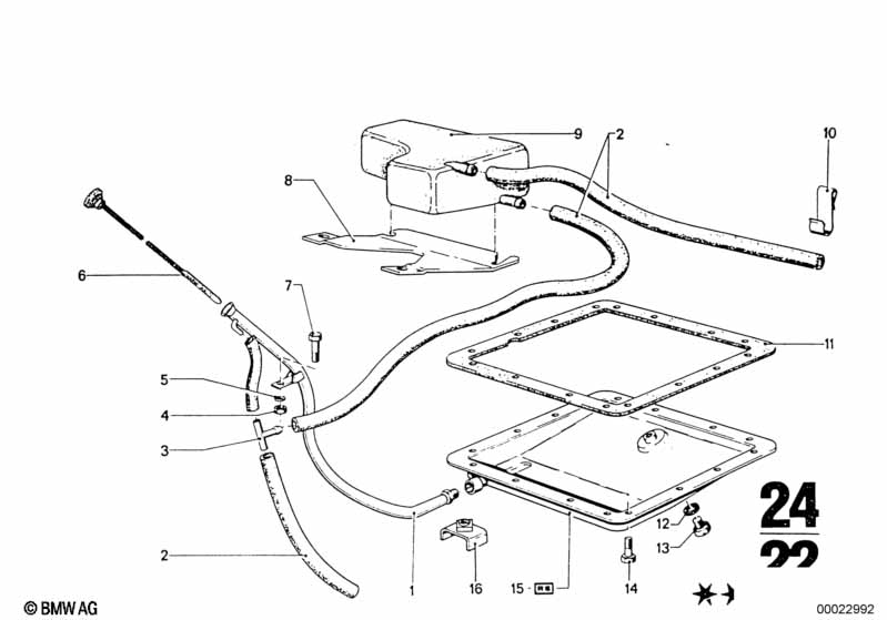 Bw 65 oil pan/oil fill-in tube