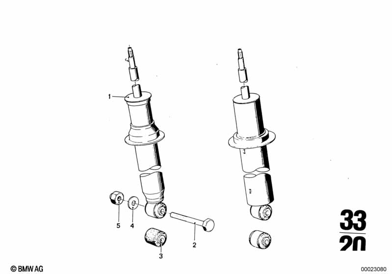 Spring strut, rear
