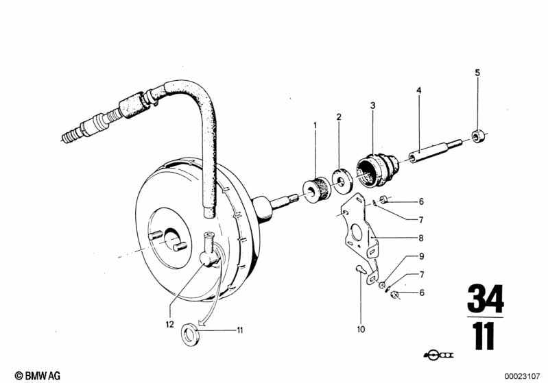 Brake master cylinder w.power brake unit