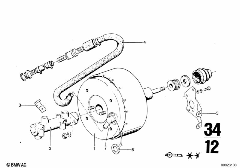 Brake master cylinder w.power brake unit