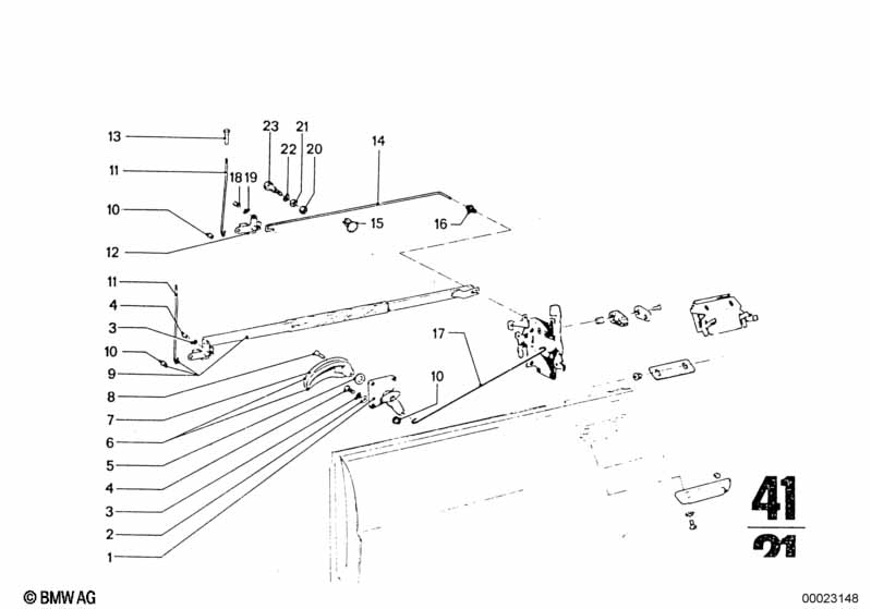 Closing system, door, rear