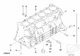 ENGINE BLOCK diagram for BMW 5 Series E39 528i