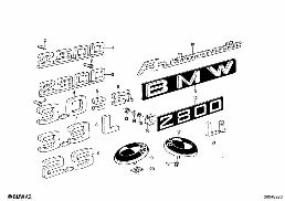 EMBLEMS / LETTERINGS diagram for BMW 2500-3.3Li 3.3Li