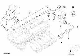 AIR PUMP F VACUUM CONTROL diagram for BMW 5 Series E39 528i