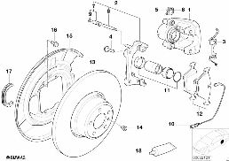 REAR BRAKE / BRAKE PAD / WEAR SENSOR diagram for BMW 5 Series E39 528i