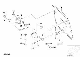 HOOD PARTS, REAR DOOR diagram for BMW 5 Series E39 528i