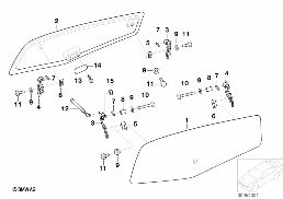 HOOD PARTS, SIDE DOOR diagram for BMW 5 Series E39 528i
