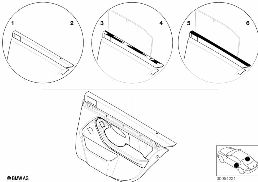 INDIV.DOOR TRIM PANEL,LEATHER/AIRBAG RR diagram for BMW 5 Series E39 528i
