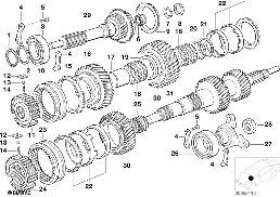 S5D...Z DRIVE SHAFT/OUTPUT SHAFT diagram for BMW 5 Series E39 528i