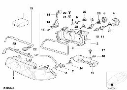 SINGLE COMPONENTS FOR HEADLIGHT diagram for BMW 5 Series E39 528i