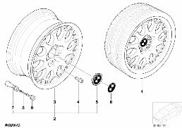 BMW COMPOSITE WHEEL, Y-SPOKE 80 diagram for BMW 5 Series E39 528i