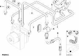 FRONT BRAKE PIPE, DSC diagram for BMW 3 Series E46 330Cd