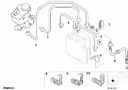 FRONT BRAKE PIPE, DSC diagram for BMW 3 Series E46 330Cd