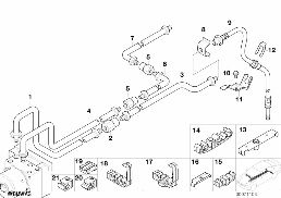 REAR BRAKE PIPE DSC diagram for BMW 3 Series E46 330Cd