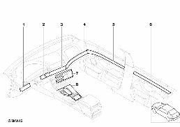 RETROFIT, INT.MOULDINGS, MATT CHROME diagram for BMW 5 Series E39 528i