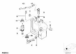 WINDSHIELD CLEANING CONTAINER diagram for BMW 5 Series E39 528i