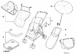 BMW BUGGY RED WITH ACCESSORIES diagram for BMW 5 Series E39 528i