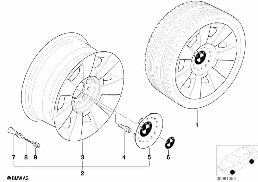 BMW LA WHEEL, STAR SPOKE 83 diagram for BMW 5 Series E39 528i