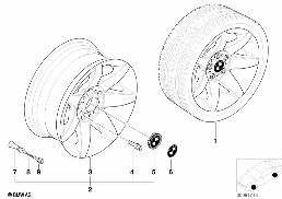 BMW LA WHEEL, STAR SPOKE 81 diagram for BMW 5 Series E39 528i