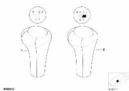 INDIVIDUAL LEATHER GEAR SHIFT KNOB diagram for BMW 5 Series E39 528i