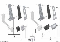 ALUMINUM PEDAL COVERS diagram for BMW 1 Series E81 116i 1.6