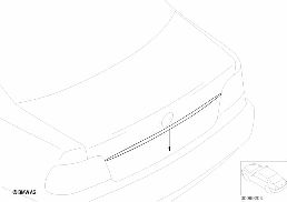 RETROFIT, CHROME STRIP, TRUNK LID diagram for BMW 5 Series E39 528i