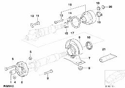DRIVE SHAFT-CEN.BEARING-CONST.VEL.JOINT diagram for BMW 5 Series E39 528i