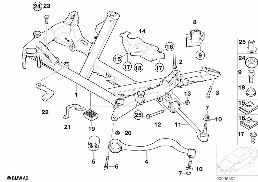 FRONT AXLE SUPPORT/WISHBONE diagram for BMW 5 Series E39 528i
