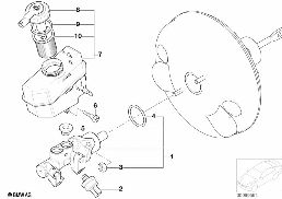 BRAKE MASTER CYLINDER DSC diagram for BMW 3 Series E46 330Cd