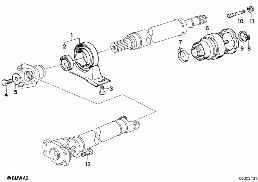 DRIVE SHAFT-CEN.BEARING-CONST.VEL.JOINT diagram for BMW 5 Series E39 528i