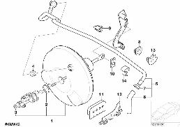 POWER BRAKE UNIT DEPRESSION diagram for BMW 3 Series E46 330Cd