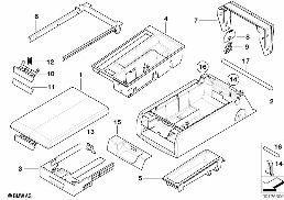 SEAT REAR, CENTER ARMREST, MULTIFUNCTION diagram for BMW 5 Series E39 528i