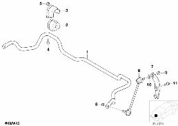 STABILIZER, FRONT diagram for BMW 5 Series E39 528i