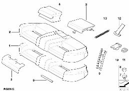 SEAT REAR, UPHOLSTERY & COVER BASE SEAT diagram for BMW 5 Series E39 528i