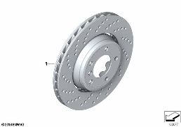 FRONT WHEEL BRAKE DISC PERFORATED diagram for BMW 3 Series E46 330Cd