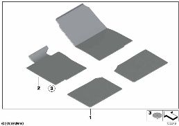 FLOOR MATS, VELOURS diagram for BMW 1 Series E81 116i 1.6