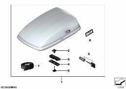 ROOF BOX 350 diagram for BMW 1 Series E81 116i 1.6