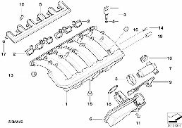 INTAKE MANIFOLD SYSTEM diagram for BMW 5 Series E39 528i